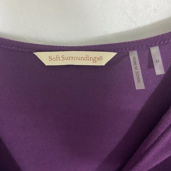 Soft Surroundings Women's Long Sleeve Bouse Top Size M V-Neck Purple NWOT - Picture 8 of 8